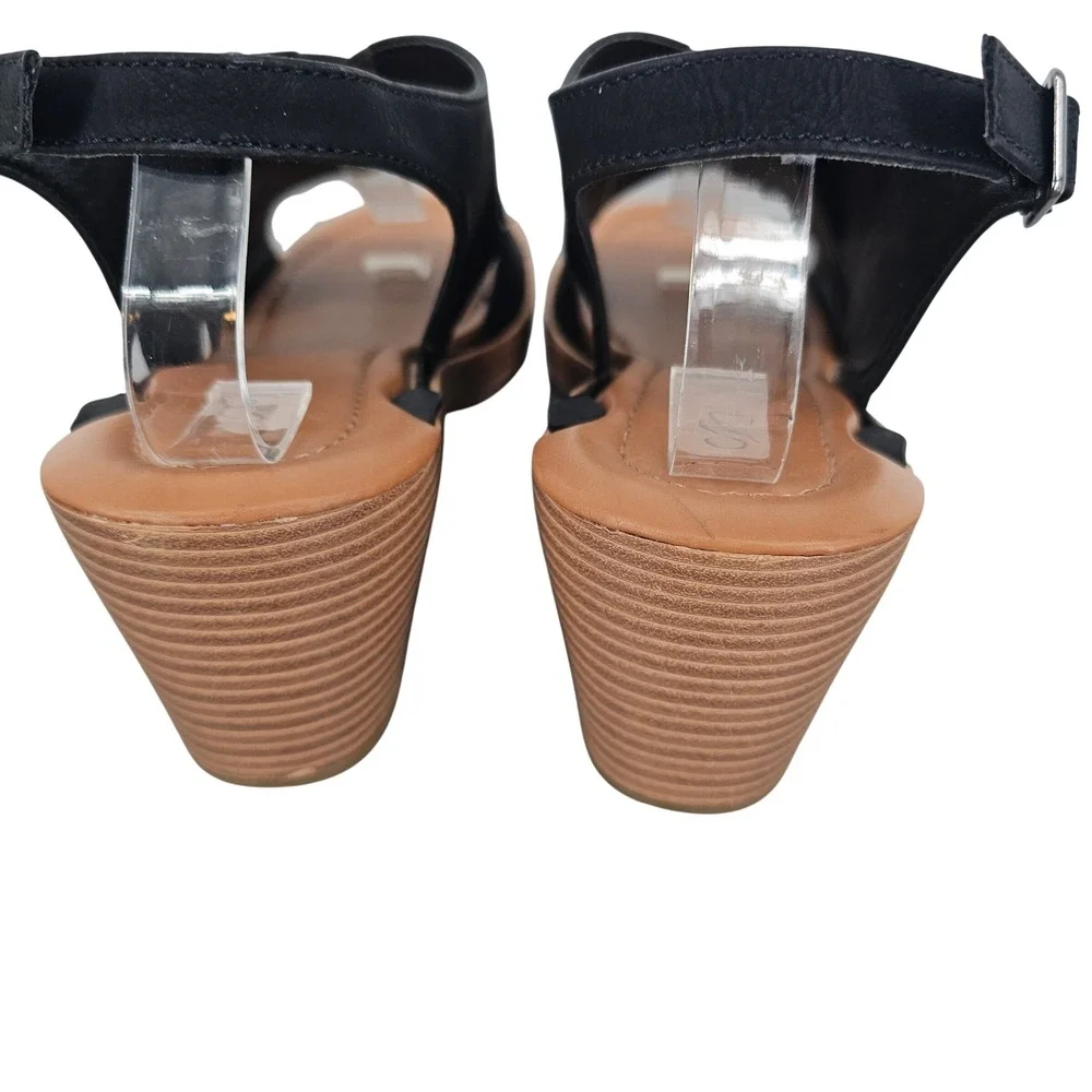 SolelyJane Black Interchangeable Wedge Sandals Womens Size 9 Slingback Modular